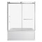 Kingston Brass 60" Acrylic Anti-Skid Alcove Right-Hand Drain Tub with Left Sliding Tub Door, White/Brushed Nickel KVTAP6032R21A8 - alternate 1