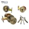Ecs Hardware Durable Combo Lockset w/ Single Knob & Deadbolt, Entrance, Antique Bronze, Grade 3 SC1 ECSH-37805-AB-SC1 - alternate 4