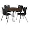 Regency Round Kee Mobile Adjustable Classroom Table W/ 4 Andy Chairs, 36 in W, 36 in L, Neo Walnut TB36RNDNWAPCBK40BK - alternate 1