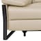 Homeroots 90in Cream and Black Italian Leather Power Reclining Loveseat With Storage 720561 - alternate 6