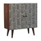 Homeroots 32in Brown Black and White Solid Wood And Inlaid Bone Textured Accent Cabinet With Two Doors 654263 - alternate 6