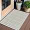 Homeroots 3' X 5' Cream and Beige Geometric Distressed Indoor Outdoor Area Rug 558815 - alternate 1