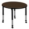 Regency Round Kee Height Adjustable Mobile Classroom Activity Table, 30 in W, 30 in L, Neo Walnut TB30RNDNWAPCBK - alternate 1