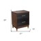 Homeroots Dark Walnut and Black Mod Drawer Nightstand 399254 - alternate 2