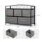 Homeroots 39" Gray and Black Steel and Fabric Five Drawer Combo Dresser 484703 - alternate 2