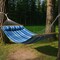 Homeroots Light Blue And Dark Blue Striped Double Hammock 643967 - alternate 4