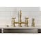 Kingston Brass Bridge Kitchen Faucet with Brass Sprayer, Brushed Brass KS3277BEXBS - alternate 4
