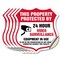 Signmission Video Surveillance Shield Sign This Prop, 6 inch X 6 inch, Vinyl Decal, 5PK SHI-D-5PACK-6-470 - alternate 1