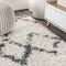 Jonathan Y Mercer Shag Plush Tassel Moroccan Tribal Geometric Trellis Ivory/Gray 2 ft. x 8 ft. Runner Rug MCR102B-28 - alternate 5