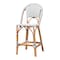 Bali & Pari Genica Classic French Two-Tone Navy and White Weaving and Natural Rattan Bar Stool 251-13957-ZORO - alternate 1