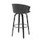 Homeroots 30" Gray And Black Faux Leather Swivel Bar Height Bar Chair 534424 - alternate 7
