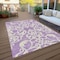 Homeroots 10' X 14' Purple And Ivory Damask Washable Indoor Outdoor Area Rug 614454 - alternate 7