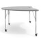 Flash Furniture Commercial Adjustable Height Kidney Activity Table with Locking Casters-Gray XU-A4872-KIDNY-GRY-T-A-CAS-GG - alternate 3
