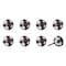 Homeroots Set of Eight Black And White Ceramic And Metal Drawer Pull Knobs, 8PK 544406 - alternate 3