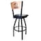 Holland Bar Stool Co 30" Blk Wrinkle Michigan Tech Swivel Bar Stool, Laser Engraved Back L03830BWMedMplAMITechBlkVinyl - alternate 4