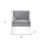 Homeroots 28" Light Gray And Clear Velvet Side Chair 533889 - alternate 4