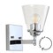 Jonathan Y Marion 5" 1-Light Hurricane Metal/Seeded Glass LED Vanity Light, Chrome JYL7432A - alternate 9