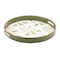 Homeroots 14" Green White And Gold Woodland Scene Round Serving Tray With Handles 634492 - alternate 4