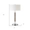 Homeroots 25" Silver and Oak Two Light Table Lamp With White Drum Shade 523606 - alternate 6