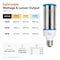 Euri Lighting LED Corn Bulb, 36/54/63W, 9513 lm, 175W MHL Eq., 3CCT, E39, 100-277V, UL/DLC/RoHS ECB63W-303sw - alternate 4