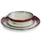 Elama Samara 12 Piece Stoneware Dinnerware Set in Red and Off White ELM-SAMARAR - alternate 7