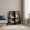 Homeroots 47" Espresso Particle Board and Wood Six Tier Etagere Bookcase 489809 - alternate 2