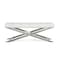 Homeroots 47in White and Silver Tufted Faux Leather Upholstered Dining Bench 473173 - alternate 4