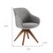 Homeroots 23" Gray Fabric And Natural Swivel Arm Chair 524856 - alternate 4