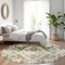 Homeroots 8' Ivory Green And Brown Round Floral Washable Indoor Outdoor Area Rug 605285 - alternate 8