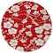 Homeroots 8' Red Ivory And Gray Round Floral Washable Indoor Outdoor Area Rug 599918 - alternate 6