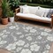 Homeroots 9' X 12' Gray And Ivory Floral Washable Indoor Outdoor Area Rug 599890 - alternate 1