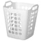 Basicwise Flexible Plastic Laundry Basket - Square Storage Hamper with Side Handles for Easy Carrying QI003857.L.WT - alternate 9