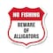 Signmission No Fishing Shield Sign Beware Of Alligat, 18 Inch X 18 Inch, Plastic Sign SHI-P-18-394 - alternate 1