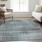 Homeroots 9' X 12' Teal Blue Gray And Charcoal Striped Washable Indoor Outdoor Area Rug 588074 - alternate 7
