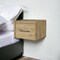 Homeroots 10" Beige One Drawer Faux Wood Floating Nightstand 546177 - alternate 7