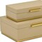 Homeroots Set of Two Taupe And Gold Nesting Decorative Storage Boxes With Lids, 2PK 712918 - alternate 6