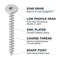 Teks #10 x 1 in Standing Seam Panel Roofing Screw, Pancake Head, Star Drive, T-25 Bit Incld., Zinc, 120PK 21607 - alternate 5