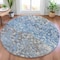Homeroots 8' Blue And Gray Round Abstract Washable Indoor Outdoor Area Rug 631947 - alternate 3