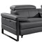Homeroots 169" Dark Gray Top Grain Leather Reclining Metal USB Sofa 720347 - alternate 6