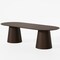 Homeroots 86" Walnut Solid Wood Double Pedestal Base Oval Dining Table 720699 - alternate 1