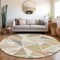 Homeroots 8' Ivory Brown And Green Round Geometric Washable Indoor Outdoor Area Rug 600374 - alternate 7