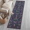 Jonathan Y Primrose Art Nouveau Floral Border Non-Slip Machine-Washable Green/Pink 2 ft. x 8 ft. Runner Rug BTF100B-28 - alternate 1