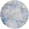 Homeroots 8' Denim Blue Gray And Ivory Round Abstract Washable Indoor Outdoor Area Rug 618084 - alternate 6