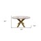 Homeroots 54" Clear and Gold Glass and Metal Cross Leg Base Round Top Dining Table 555132 - alternate 3