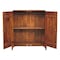 Homeroots 32in Chestnut Solid Wood Scallop Edge Accent Cabinet With Two Doors 654290 - alternate 1