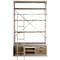 Homeroots Brown Nickel and Solid Wood Six Tier Bookcase with Four Drawers 392223 - alternate 1