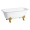 Kingston Brass 67" Cast Iron Rectangular Double Ended Clawfoot Tub, No Faucet Drillings, White/Brushed Brass VCTQND6732NL7 - alternate 1