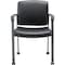 Lorell Healthcare Upholstery Guest Chair with Casters, Black Vinyl LLR30951 - alternate 1