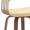 Homeroots 31" Cream And Wood Brown Faux Leather Swivel Bar Height Bar Chair 534469 - alternate 6