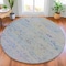 Homeroots 8' Plum And Silver Round Oriental Washable Indoor Outdoor Area Rug 631133 - alternate 5